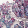 Polished aurora blue and purple glass beads with gold specks for DIY jewelry making - 10mm / Black Heaven / 20Pcs/Pack