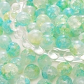 Cracked glass beads in aurora blue and mint green for DIY bracelet jewelry making - 10mm / Spring Morning / 20Pcs/Pack