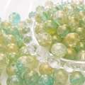 Crackle glass round beads in mint green and yellow for DIY jewelry making - 10mm / Pine Green / 20Pcs/Pack
