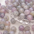 Paars-witte glazen kralen met craquelé textuur voor DIY armbanden en sieraden maken - Paars en Grijs Gemengde Crackle Stijl (06#) / 20 Stuks/Verpakking (10mm) / Paars Grijs Wit