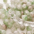 DIY lichtgroene aurora glazen kralen met ijsbarst textuur voor sieraden maken - Ijs-Crackle Marmerpatroon Stijl (10#) / 20 Stuks/Verpakking (10mm) / Lichtgroen & Wit