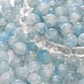 Polished aurora blue crackle glass beads for DIY jewelry making and bracelets - 10mm / Autumn Blue / 20Pcs/Pack