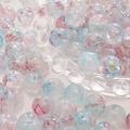 DIY Aurora Blue and Pink Crushed Ice Round Glass Beads for jewelry making and bracelets - 10mm / White Cyan / 20Pcs/Pack
