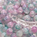 DIY beads with aurora blue and pink cracked glass texture for handmade jewelry - 10mm / Twilight Purple / 20Pcs/Pack