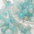 Aurora blue ice crackle glass beads for DIY bracelet jewelry making with gold glitter - 10mm / Pale Blue / 20Pcs/Pack