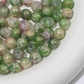 Green and pink crackle glass beads with gold glitter for DIY jewelry making - 10mm / Matte Green / 20Pcs/Pack