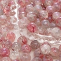 DIY glass beads for jewelry making with pink and black cracked texture inside - 10mm / Honey Blend / 20Pcs/Pack