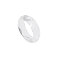 Macro d'une bague en résine transparente avec des textures ondulées et un fini brillant - Style Facetté Irrégulier Acrylique Haute Transparence (B3556)