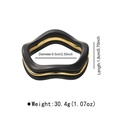 Detalle del brazalete ondulado negro y dorado con 6,5 cm de diámetro y 1,8 cm de anchura - Ondulado Negro (Dorado)