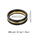 Vista detallada del brazalete negro y dorado con dimensiones y peso de 35,6 gramos - Redondo Negro (Dorado)