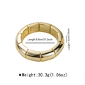 Maillard style golden resin link bracelet with detailed dimension and weight measurements - Gold Metal Segmented Wide Style (B3468)