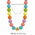 Dimensiones del collar de cuentas arcoíris con longitud de 40,5 más 7 cm - Collar / Multicolor