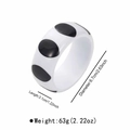Bracelet en résine à pois avec specs de taille 6,7 cm de diamètre et 3,1 cm de large - Style Grand Chpois Noir Fond Blanc (B3612)