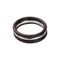 Brazalete geométrico minimalista en marrón y plata con elegante acabado metálico pulido - Redondo Café (Plateado)