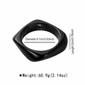 Dimensions du bracelet en résine montrant 6,7 cm de diamètre et 2 cm d'épaisseur - Style Carré Irrégulier Grand Noir (B3655)