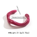 Especificaciones de tamaño para el brazalete geométrico de resina con patrón mármol - Estilo Abierto Irregular (B3440) / Onda Rosa Rojo