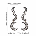 Tabella taglie dettagliata per orecchini a mezzaluna con altezza e peso esatti - Stile Nappina Tripla Luna (E14435) / Diamante nero