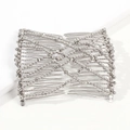 Dettaglio del pettine magico argento con perline elastiche per acconciature bun - Bianco K/Argento