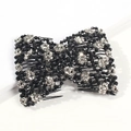 Dettaglio del pettine magico con perle sfaccettate nere e argento a fiocco - Nero e Argento