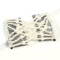 Pettine per capelli elastico magico con perle bianche per diverse acconciature - Bianco perla