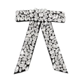 Fermaglio per capelli a fiocco con strass brillanti su base in tessuto nero e cristalli - Nero