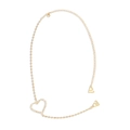 Detail of gold butterfly body chain featuring crystal heart design and metal hooks - Heart Style (C0582) / Gold