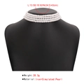 Detail view of a four-layer white pearl choker necklace displayed on a black neck mannequin - Four-Layer Artificial Pearl Choker (N10536) / White