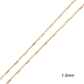 Λεπτομερής λήψη χρυσής αλυσίδας 18K 1,5mm με γυαλιστερή μεταλλική υφή για κατασκευή κοσμημάτων - Αλυσίδα στυλ μπαμπού (1,5 mm)