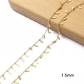 Χρυσή αλυσίδα 18K με οβάλ πούλιες 1,5mm για χειροποίητα κοσμήματα DIY - Στυλ Μενταγιόν Τσίλι/Φύλλο / Χρυσό