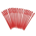 Set van 20 rode plastic naalden met groot oog voor breien en knutselprojecten - Rood