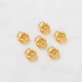 6PCS 18K gold plated crown heart pendants with sparkling cubic zirconia for DIY jewelry - Crown Shape (12.5x9.5mm)