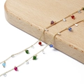 Chaîne plaquée or 18K avec perles en cristal facettées colorées pour bijoux DIY - Style Perle Facettée Multicolore Connectée par Épingle à Neuf