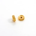 Golden Greek Key spacer beads in 24K gold plated brass for DIY jewelry making - Diameter 10mm Thickness 3.3mm Hole 2.5mm