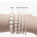 Glossy white glass faux pearl beads in five sizes: 3mm, 4mm, 6mm, 8mm, and 10mm - Size C / White