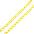 Dettaglio di catena a maglie ovali in acrilico giallo brillante per borse e fai-da-te - 4 Pezzi/Confezione / Giallo
