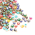 Colorful evil eye alloy charms in assorted colors for DIY jewelry making sets - Diameter 6mm (10 Pieces/Pack) / Mixed Colors Single Hook