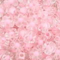 Macro detail of transparent pink acrylic flower beads with five petals for DIY jewelry - 50 Pieces / Pink