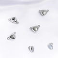 Chiusura magnetica cuore argento per collane gioielli DIY con finitura in metallo - 15x10mm / Oro bianco