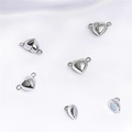Chiusure magnetiche a forma di cuore in argento per la creazione di gioielli fai-da-te - 16x11mm / Oro bianco