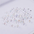 Faceted iridescent AB crystal glass beads for DIY jewelry and beaded crafts - 9x8mm, Aperture approx 1mm, 10 Pcs/Pack / #01 White AB