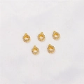 Set of five 18K gold-plated micro-pave cubic zirconia round charm pendants for jewelry making - Round Pendant (9x7mm)