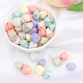 Pastel acrylic macaron beads in irregular shapes for DIY jewelry making and bracelets - Marine Seed / 30g (Approx. 43 Pieces/Pack) / Ice Cream Color