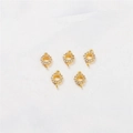 Five 18K gold-plated circular pendants with micro-pave cubic zirconia for DIY jewelry making - Double Loop Round (11x7mm)