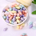 Pastel macaron color teardrop faceted acrylic beads in a white bowl for DIY jewelry - Faceted Teardrop / 8x12mm, 30g (Approx. 95 Pieces/Pack) / Ice Cream Color