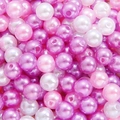 Pink and white gradient ABS imitation pearls with holes for DIY jewelry making - 100 Pieces/Pack / Light Purple Pink White Mix