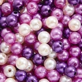 Perlas de imitación de ABS en tonos violeta y rosa para joyería artesanal DIY - 100 Piezas/Paquete / Púrpura Claro Oscuro Crema Mezclado