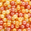 Perlas de ABS irisadas en tonos naranjas y rosas con agujero central para manualidades - 100 Piezas/Paquete / Naranja Rosa Café Albaricoque Mezclado