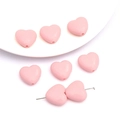 Perles en forme de cœur en acrylique rose pour bijoux DIY avec trous d'enfilage - Forme de Cœur (17x19mm) / 20 Pcs/Pack / Rose