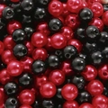 Mezcla de cuentas redondas de ABS brillantes rojas y negras con agujero para joyería DIY - 100 Piezas/Paquete / Negro Rojo Mezclado