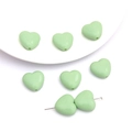 Perles de cœur vert menthe en acrylique avec trous latéraux pour création de bijoux - Forme de Cœur (17x19mm) / 20 Pcs/Pack / Vert